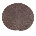 Set de 6 Individuales Redondos 38 Cm | Café Oscuro