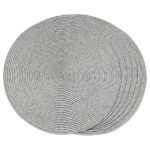 Set de 6 Individuales Redondos 38 Cm | Gris Claro