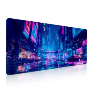 Downtown Chroma - Mouse Pad Gamer XXL 90x40 cm Antideslizante Alfombrilla Escritorio
