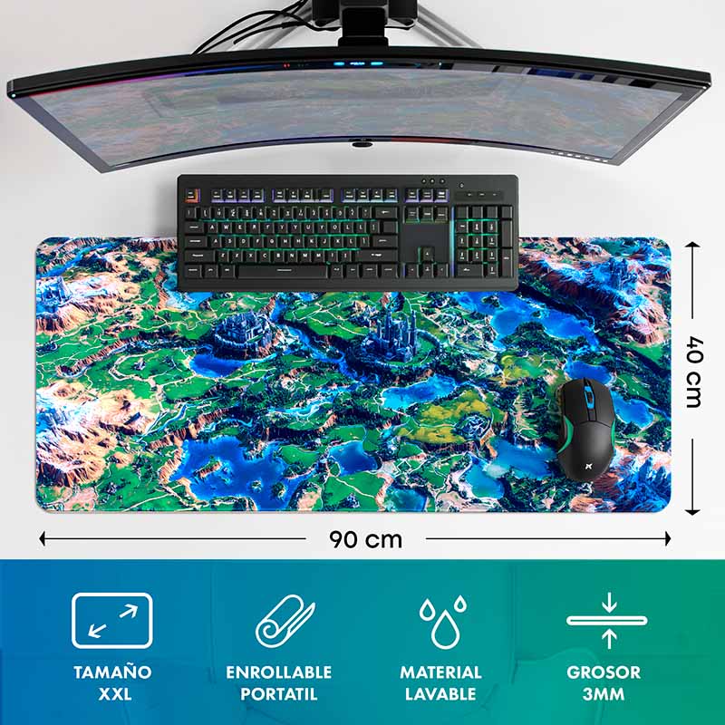 Kingdoms of Conquest - Mouse Pad Gamer XXL 90x40 cm Antideslizante Alfombrilla Escritorio - Imagen 2